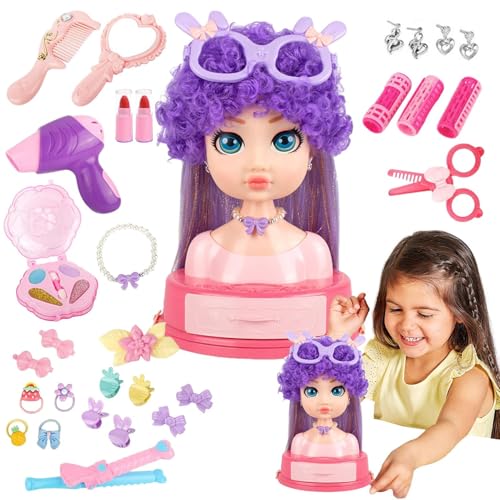 lyanny Kinder Frisier Und Schmink Puppenkopf, Frisierkopf Puppe Mit Frisierset Und Schminkzubehör, 31 Teiliges Kinder Verkleidungsset Rollenspiel Beauty Salon lyanny Kinder Frisier Und Schmink Puppenkopf, Frisierkopf Puppe Mit Frisierset Und Schminkzubehör, 31 Teiliges Kinder Verkleidungsset Rollenspiel Beauty Salon von lyanny