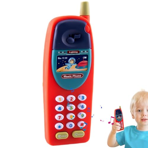 lyanny Kindertelefonspielzeug, Kleinkindspielzeugtelefon | Kinder Spielen mit dem Telefon mit beruhigendem Ton und Licht | Interaktives lustiges Telefon, frühes Lernspielzeug für Jungen und Mädchen von lyanny