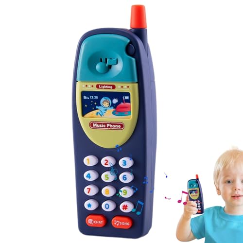lyanny Kleinkind-Spielzeugtelefon, Telefonspielzeug - Beruhigender Klang und Licht, Musik-Player fürs Handy abspielen | Interaktives Spielzeug für frühes Lernen, Mobiltelefon für Jungen und Mädchen von lyanny