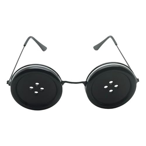 lyanny Knopfbrille, Halloween-Brille Button Eye-Sonnenbrille, Knopfaugen Foto-Requisiten Brillen, 90Er-Jahre-Afults-Zubehör, Lustige Sonnenbrille Für Kinder und Erwachsene von lyanny