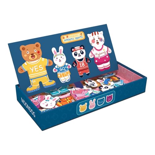 lyanny Magnetische Puzzles für Kinder,Tier-Anzieh-Matching-Spiele | Niedliches Spielset für Zuhause, Kindergarten, Holzpuzzle-Set für und Mädchen von lyanny