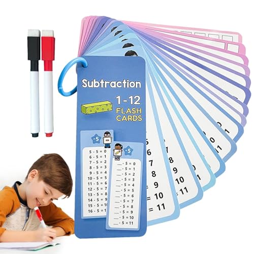 lyanny Mathematik-Lernkarten,Mathe-Lernkarten | 15x Lernkarten zum Lernen | Multiplikations-Lernhilfen Karten mit trocken abwischbaren Stiften Lernen Sie Manipulative, Spiele und Diagramme von lyanny