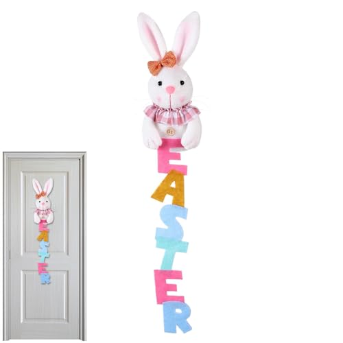 lyanny Osterhase Baumspitze,Osterhase Stofftier | Süße gefüllte Osterhasen - Lustige Bunte 21,65 Zoll Hasenpuppe Osterpartyzubehör, Osterbaumschmuck, Frühlingsbauernhausdekoration von lyanny