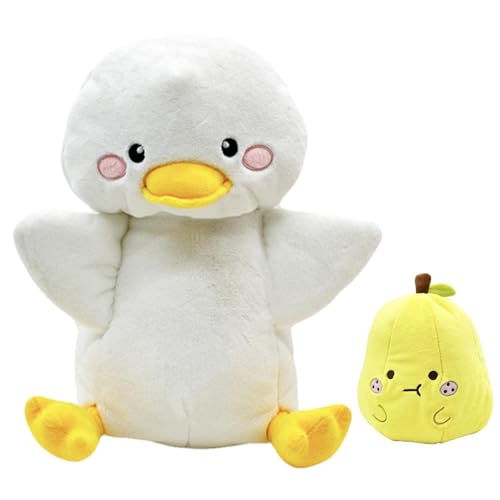 lyanny Plüschente, Ente Stofftier,Reversibles Birnen-Ententier-Stofftier - Cartoon Birne Ente Plüschtier Sofa Ornament, 33 cm/13 Zoll Wurfkissen Ente Stofftier für Kinder und Erwachsene von lyanny