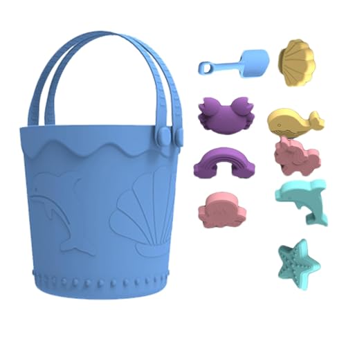 lyanny Strandset für Kinder, Sandspielzeug für den, Silikon-Sandspielzeug für Kinder, Reisefreundliches Strandset, Silikon-Sandspielzeug mit tragbarer Netztasche für Kleinkinder von lyanny