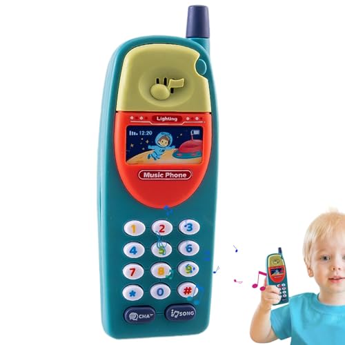 lyanny Telefonspielzeug,Handyspielzeug für Kinder - Musik-Player-Fake-Telefon für Kinder, beruhigender Ton und Licht - Interaktives Spielzeug für frühes Lernen, Mobiltelefon für Jungen und Mädchen von lyanny