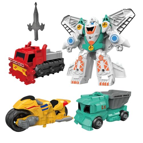 lyanny Verwandeln Sie Roboter-Rennwagen, Kinderautospielzeug,4X Kinder-Dinosaurier-Roboter-Transformationsspielzeug | Frühpädagogisches Spielzeug, Kleinkindspiel, Coasting Power Design-Spielzeugauto von lyanny