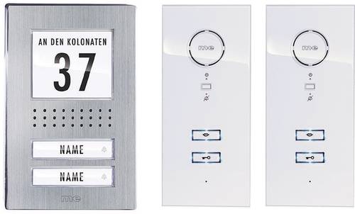 M-e modern-electronics ADV 122 WW Vistadoor Türsprechanlage Kabelgebunden Komplett-Set 2 Familienha von m-e modern-electronics