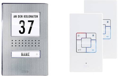 M-e modern-electronics ADV 1142 Vistadoor Türsprechanlage Kabelgebunden Komplett-Set Edelstahl, Weiß von m-e modern-electronics