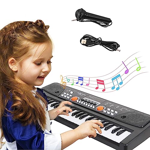 Klaviertastatur für Kinder, 49 Tasten Elektronisches Klavier mit Mikrofon Tragbare Musik Tastatur Musikinstrument Klavier Geburtstag Weihnachten Geschenke Alter für 3-12 Jahre Mädchen Jungen von m zimoon