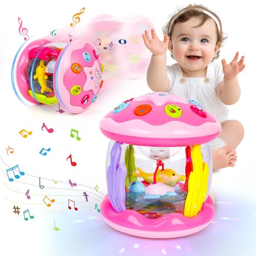 m zimoon Spielzeug 6 Monate Plus, Baby Light Up Spielzeug mit Musik, Sensorisches Spielzeug für 1 2 3 Jahre alte Jungen Mädchen, Musikalisches Spielzeug 12-18 Monate Krabbeln Lernen Geschenke,Rosa von m zimoon