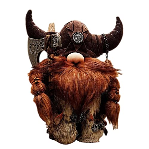 macto Wikinger Kriegerpuppe Plüschtier Wikinger Norrhenische Wikinger Noordische Wikinger Skulptur Gnome Krieger Wikinger Plüsch für Haus Outdoor Halloween Neujahr von macto