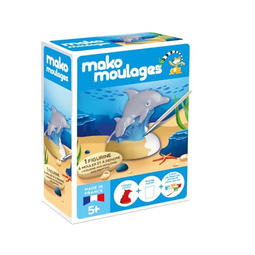 Mako moulages Mako Castings – Der Delphin und Sein Baby – kreatives Freizeitset – Gips und Farbe – 1 rote Latexform – manuelle Aktivität ab 5 Jahren – 39116 von mako moulages