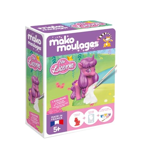 Mako moulages Mako Castings – My Star Unicorn – Kreatives Freizeitset – Gips und Farbe – 1 rote Latexform – Manuelle Aktivität Ab 5 Jahren – 39112 von mako moulages