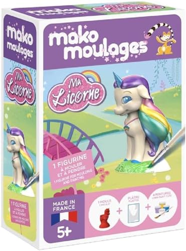 mako moulages Licorne Ma Arc en ciel – Bastelset zum Formen und Malen von Gips, 1 Einhorn, Kinder ab 5 Jahren – 39108, Mehrfarbig von mako moulages