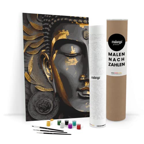 malango Malen nach Zahlen Erwachsene - Buddha Bing 60 x 40 cm Verschiedene Größen Premium-Malset mit Rahmen, Hergestellt in unserer Produktion in Deutschland, Kreative von malango