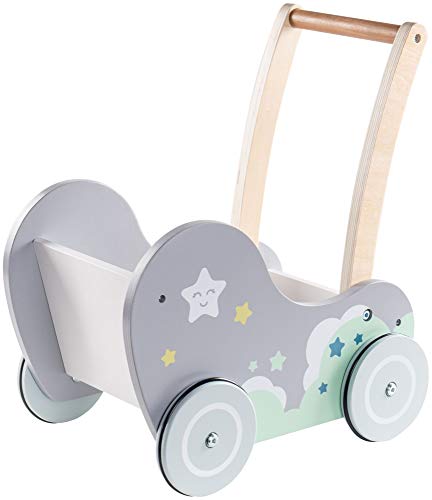 Mamabrum Holz Puppenwagen Kleinkindspielzeug Lernen Walker Push and Pull Aktivitätszentrum Multifunktion Erste Schritte Lernspielzeug Mädchen Junge Baby von mamabrum