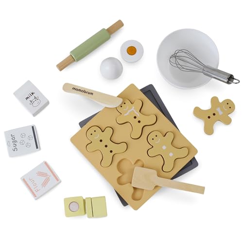 Mamabrum Holzklätzchen zum Kochen Kochen, Lebkuchen Set für Kinder 3+, Küchenzubehör Spielzeug, Spielen Rad - Backer, Lebkuchen Spielzeug für Jungen, Mädchen von mamabrum