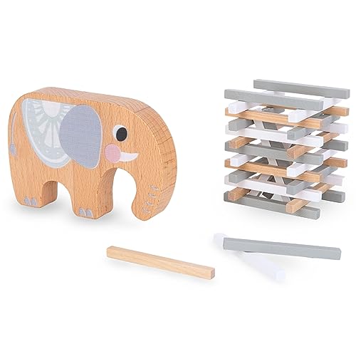 mamabrum, Geschicklichkeitsspiel aus Holz - Elefant, Elefant aus Holz, 40 Holzstäbe, Balancierspiel aus Holz, ohne scharfe Kanten, für Kind ab 3 Jahren Brettspiele aus Holz von mamabrum