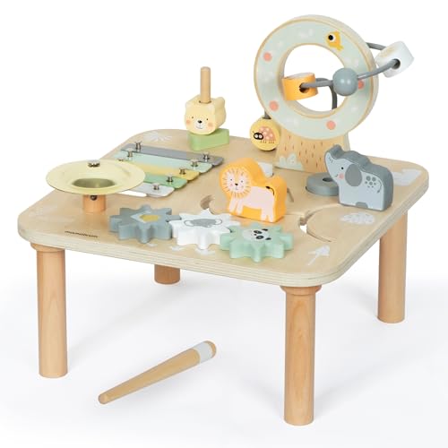 mamabrum 7in1 Holz Aktivitätstisch - Lern- und Spieltisch mit Tiermotiven, Drehelementen, Klangspielen - Montessori Motorik Spielset für Kinder ab 9 Monaten mamabrum 7in1 Holz Aktivitätstisch - Lern- und Spieltisch mit Tiermotiven, Drehelementen, Klangspielen - Montessori Motorik Spielset für Kinder ab 9 Monaten von mamabrum