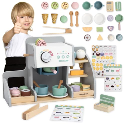 mamabrum Holz Café-Eisdiele für Kinder 2-in-1 mit Kaffeemaschine Eiscreme Magnettafel und 76 Zubehörteilen – Rollenspiel Kreatives Lernspielzeug ab 3 Jahren für Jungen und Mädchen mamabrum Holz Café-Eisdiele für Kinder 2-in-1 mit Kaffeemaschine Eiscreme Magnettafel und 76 Zubehörteilen – Rollenspiel Kreatives Lernspielzeug ab 3 Jahren für Jungen und Mädchen von mamabrum
