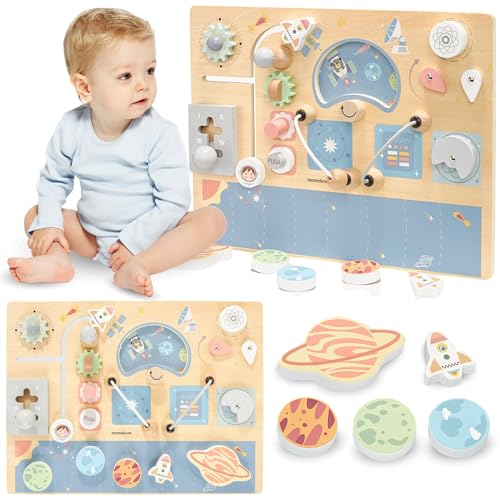 mamabrum Interaktive Holz-Spieltafel XL Kosmos – Lernspielzeug für Kinder ab 18 Monaten – Mit Drehrädern, Knöpfen, UFO, Labyrinth – Fördert Feinmotorik & Kreativität mamabrum Interaktive Holz-Spieltafel XL Kosmos – Lernspielzeug für Kinder ab 18 Monaten – Mit Drehrädern, Knöpfen, UFO, Labyrinth – Fördert Feinmotorik & Kreativität von mamabrum