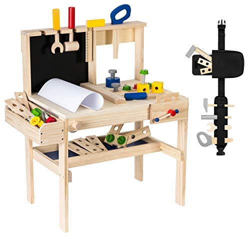 mamabrum Werkbank Kinder aus Holz mit Zubehör – Lernspielzeug ab 3 Jahre – Kinder Werkbank mit Schraubstock, Werkzeug und Tafel – Werkzeugbank für Jungen und Mädchen mamabrum Werkbank Kinder aus Holz mit Zubehör – Lernspielzeug ab 3 Jahre – Kinder Werkbank mit Schraubstock, Werkzeug und Tafel – Werkzeugbank für Jungen und Mädchen von mamabrum