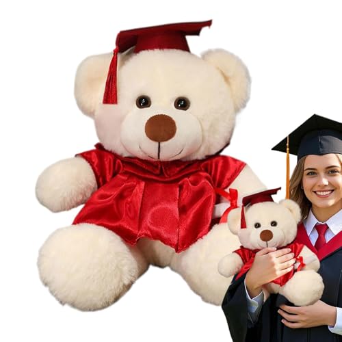 manhegari Graduation Plüschbär, Bär mit Abschlusshutspielzeug - Abschlussbär Stoffed Puppe - Tragbare weiche und komfortable Spielzeugplüschkissen für Familienfreunde Kinder von manhegari