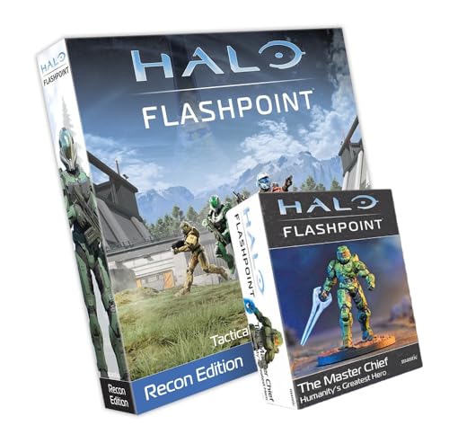 mantic Halo: Flashpoint – Recon Edition Starter-Set + Master Chief Miniatur, taktisches Tisch-Miniatur-Spiel, 8 unlackierte Spartaner, Kartengelände, Würfel und Karten, mit kostenloser Master mantic Halo: Flashpoint – Recon Edition Starter-Set + Master Chief Miniatur, taktisches Tisch-Miniatur-Spiel, 8 unlackierte Spartaner, Kartengelände, Würfel und Karten, mit kostenloser Master von mantic