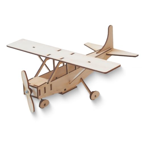 Holz Bastelset für Kinder ab 8 Jahren - Flugzeug Cessna selber bauen mit dem Modellbau Bausatz - DIY Flieger als Kinder Experimente für Kindergeburtstage, Schulen und die Werkstatt Zuhause von matches21 HOME & HOBBY