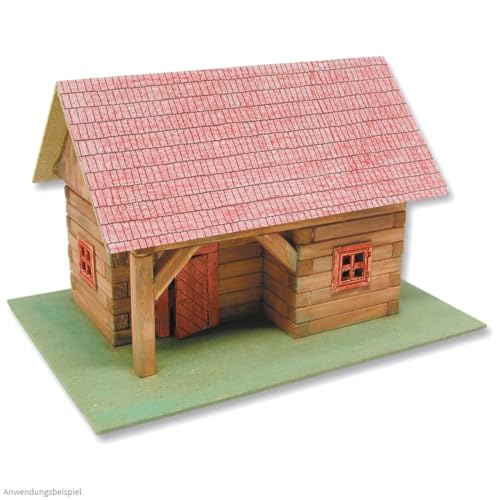 matches21 Blockhaus mit Vordach Holz Bausatz f. Kinder Werkset Bastelset ab 11 Jahren von matches21 HOME & HOBBY