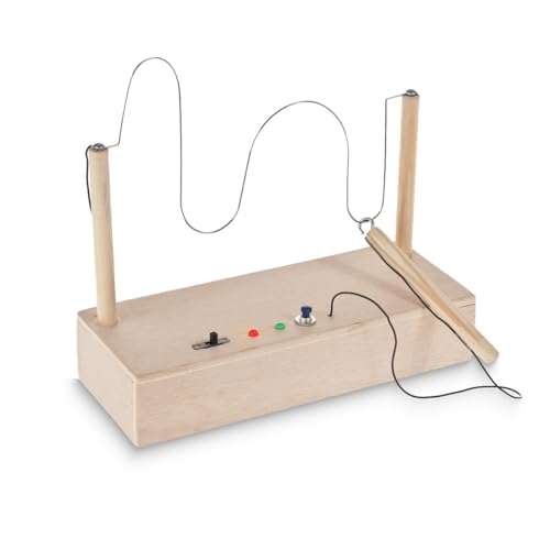 Holz Bastelset für Kinder ab 12 Jahren - Geschicklichkeitsspiel Heißer Draht selber bauen mit dem Elektronik Bausatz - DIY Experimente für Kindergeburtstage, Schulen und die Werkstatt Zuhause von matches21 HOME & HOBBY