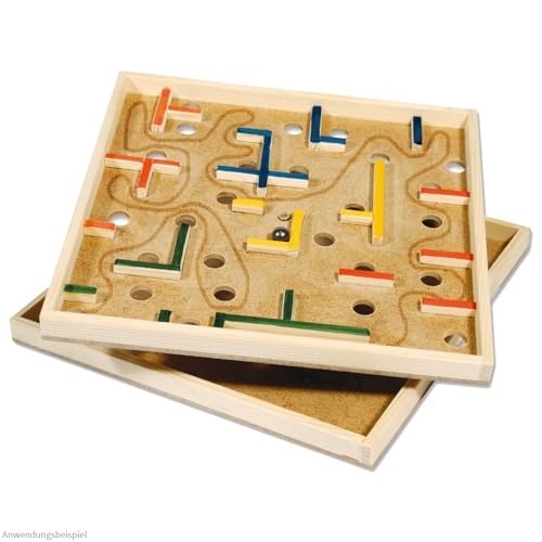 matches21 Kugellabyrinth Kugel Labyrinth mit Drehpunkt Holz Bausatz f. Kinder Werkset Bastelset ab 10 Jahren von matches21 HOME & HOBBY