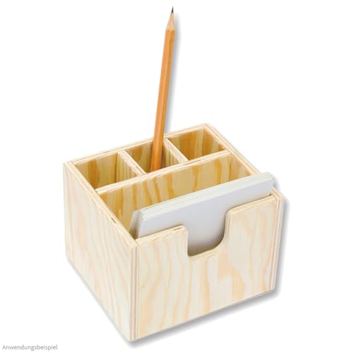 matches21 Notizzettelbox und Stiftehalter als Holz Bausatz f. Kinder Werkset Bastelset ab 11 Jahren von matches21 HOME & HOBBY