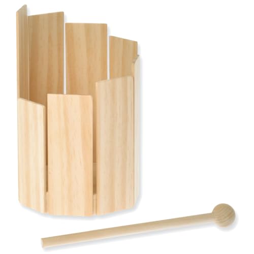 Holz Rührtrommel DIY Bastelset für Kinder ab 4 Jahren als rundes Xylophon Musikinstrument von matches21 HOME & HOBBY