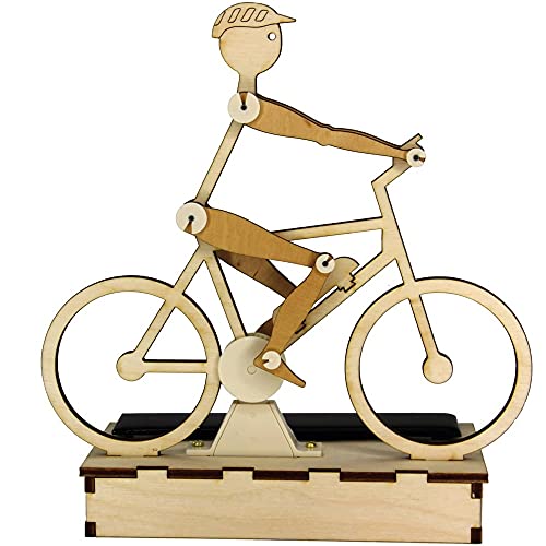 matches21 HOME & HOBBY Solar Radfahrer DIY Holz Bastelset für Kinder ab 10 Jahren Kreativset gelaserte Holzteile von matches21 HOME & HOBBY