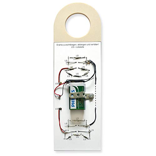 matches21 Stimmungsbarometer Türhänger mit LED-Smiley Holz- / Elektro-Bausatz Batteriebetrieben - Kinder ab 11 Jahre von matches21 HOME & HOBBY