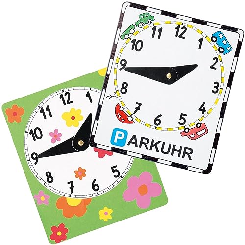 matches21 HOME & HOBBY Uhr Lernspiel DIY Karton Bastelset für Kinder bis 6 Jahren mit 2er Set Lernuhren zum Selberbasteln von matches21 HOME & HOBBY