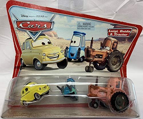 Disney Pixar Cars Luigi Guido & Tractor 1:55 Scale Die Cast Car on Original Desert Background Scene Card von mattel