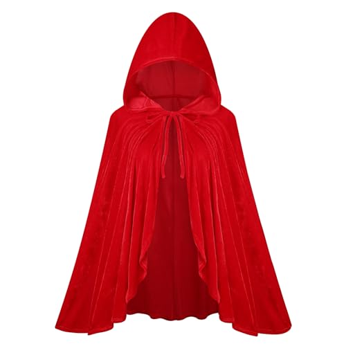 maxToonrain Rotkäppchen-Umhang für Damen, roter Umhang mit Kapuze, Samt, Halloween, Rotkäppchen-Kostüm, Märchencharakter, Weltbuchtag, Kostüm für Damen, einfarbig, Rot, 60 maxToonrain Rotkäppchen-Umhang für Damen, roter Umhang mit Kapuze, Samt, Halloween, Rotkäppchen-Kostüm, Märchencharakter, Weltbuchtag, Kostüm für Damen, einfarbig, Rot, 60 von maxToonrain