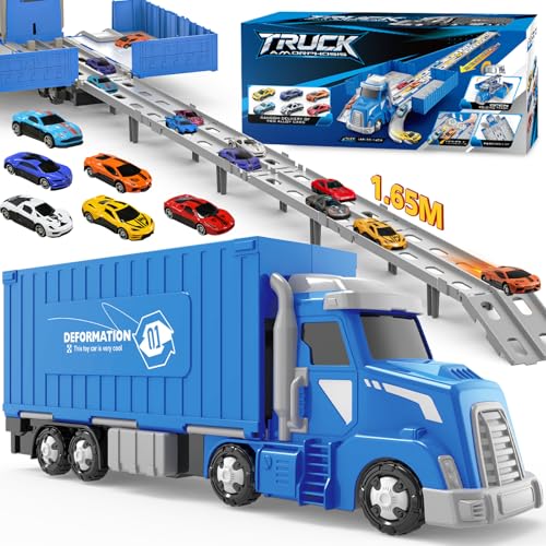 maysida Containerwagen Transport Truck Spielzeugautos für Jungen im Alter von 3, 4, 5, 6 Jahren, 165cm&Faltbare Rennbahn Truck mit 6 Autos Spielzeug, Transporter Spielzeug-Kinder Geschenke für Jungen maysida Containerwagen Transport Truck Spielzeugautos für Jungen im Alter von 3, 4, 5, 6 Jahren, 165cm&Faltbare Rennbahn Truck mit 6 Autos Spielzeug, Transporter Spielzeug-Kinder Geschenke für Jungen von maysida