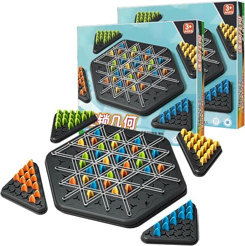 Ketten-Dreieck-Spiel, Triggle-Brettspiel, Triggle-Gummiband-Spiel, Kettenschach-Desktop-Puzzlespiel, Ketten-Dreieck-Schachspiel, Interaktives Steckspiel, Dreieck-Schach-Brettspiel Für Kinder,2pcs von mbdz