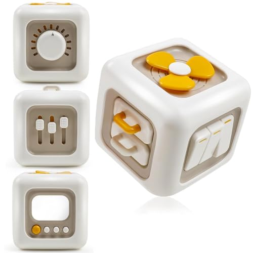 mciskin Busy Activity Cube for Toddlers,Motorikwürfel Spielzeug,Montessori Spielzeug,Schalter Lüfter Spiegel Tasten Schubladen Lernenals Fidget Toys,für Babys und Kleinkinder 1 2 3 4 Jahre. von mciskin