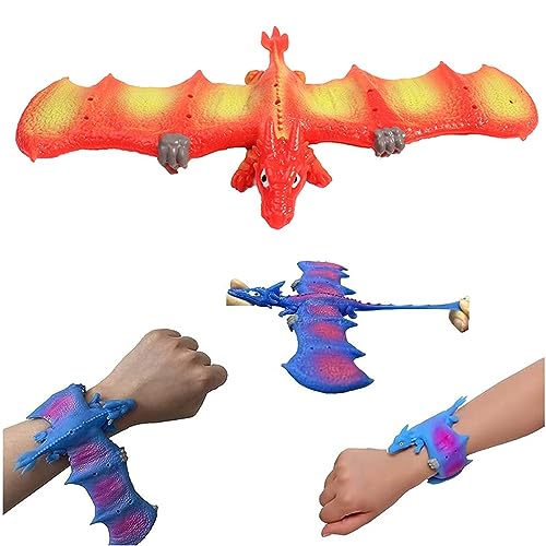 mciskin Dinosaurier-Slap-Armbänder Spielzeug, Slap-Armbänder für Kinder, Dinosaurier-Kinderspielzeug, Dekompressionsspielzeug, Dinosaurier-Thema, Goodie Bag Stuffers für Jungen und Mädchen (rot) von mciskin