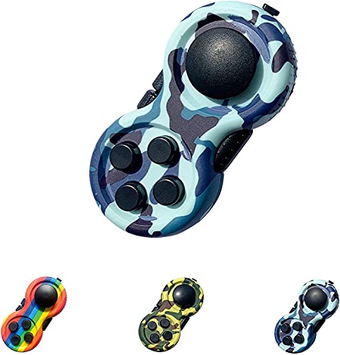 mciskin Fidget Pads Spielzeug,Fidget Controller Stressreduzierer,Zappel Controller für Stress Abbau und Angst,mit 9-Fidget Funktionen und Lanyard - Perfekt für streßvermindernde von mciskin