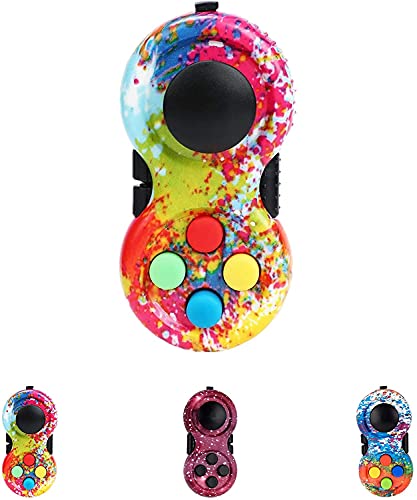 mciskin Fidget Pads Spielzeug,Fidget Controller Stressreduzierer,Zappel Controller für Stress Abbau und Angst,mit 9-Fidget Funktionen und Lanyard - Perfekt für streßvermindernde von mciskin