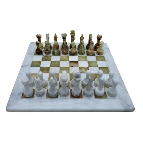 Marmor Schachspiel Schachbrett 12 Zoll/ 30 cm inkl. 32er Schachfiguren Farbe Marmor Weiß und Onyx grün Naturprodukt Handarbeit Geschenkidee Marmor Schachspiel Schachbrett 12 Zoll/ 30 cm inkl. 32er Schachfiguren Farbe Marmor Weiß und Onyx grün Naturprodukt Handarbeit Geschenkidee von medina mood