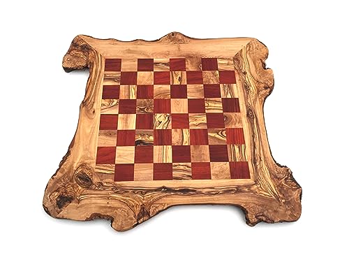 Schachbrett rustikal Größe wählbar ohne Schachfiguren Brett für Schach, Schachspiel handgefertigt aus Olivenholz, Geschenidee (XL) (L) von medina mood