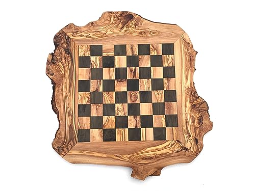 Schachbrett rustikal Größe wählbar ohne Schachfiguren Brett für Schach, Schachspiel handgemacht aus Olivenholz, Geschenidee (L) von medina mood