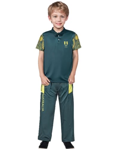 Children's Boys Sports Set 2-Piece T-Shirt, Cosplay for Boys’ T-Shirt, Boys' Casual raygun costume, Australian Break Halloween Trousers Set Breakdancing, Novelty Sportswear Dancer Outfit (GREEN, 100) von meec